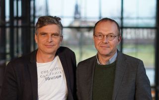 Die BÜNDNISGRÜNEN Abgeordneten Thomas Löser und Wolfram Günther im Sächsischen Landtag