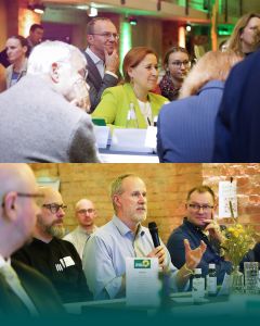 Die Teilnehmenden diskutieren an den jeweiligen Thementischen.