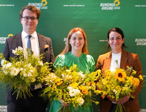 Franziska Schubert, Valentin Lippmann und Christin Melcher als Fraktionsvorstand der BÜNDNISGRÜNEN wiedergewählt