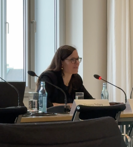 Johanna Röh (Verein Mutterschutz für Alle!) im Podium des Fachgespräch Mutterschutz für alle